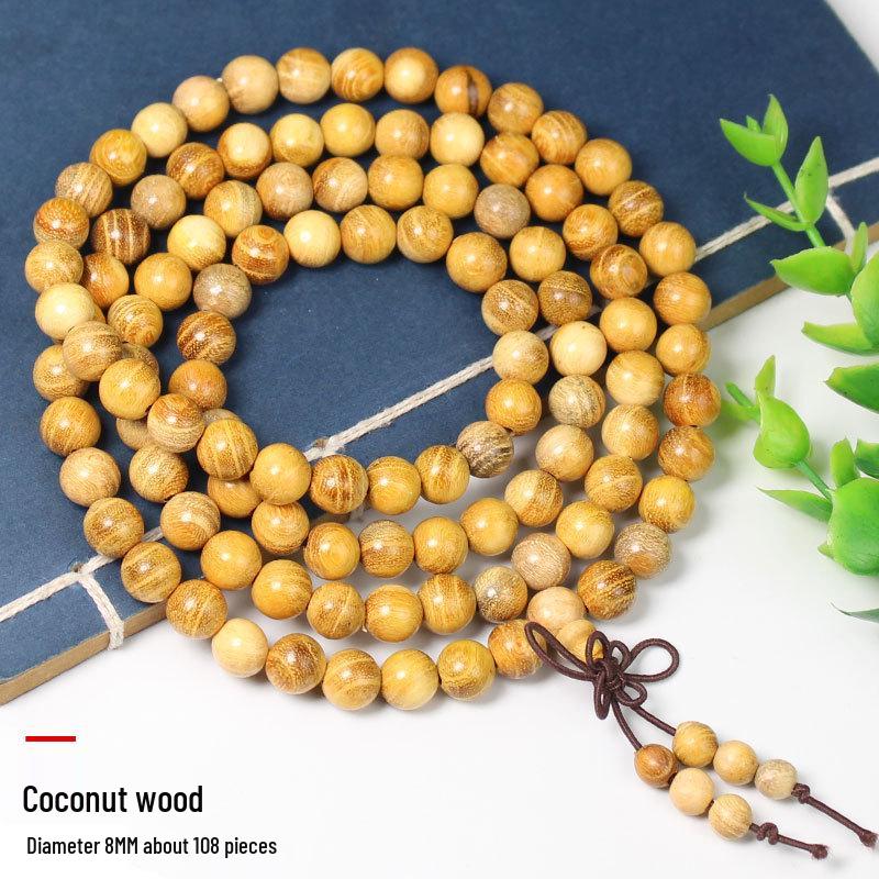 Wooden Sandalwood Buddhist Bead Bracelets - 108 Beads, Unisex Jewelry for Couples