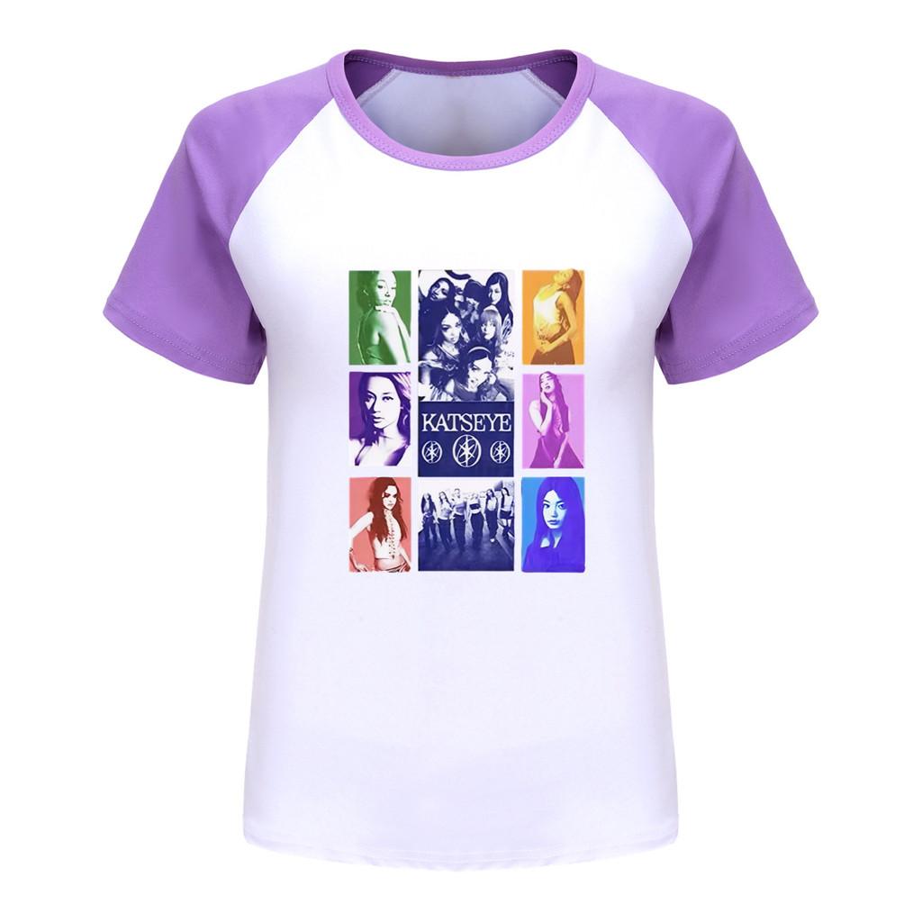 5321 Girls Fashion KATSEYE Print Raglan Short Sleeve T-Shirt
