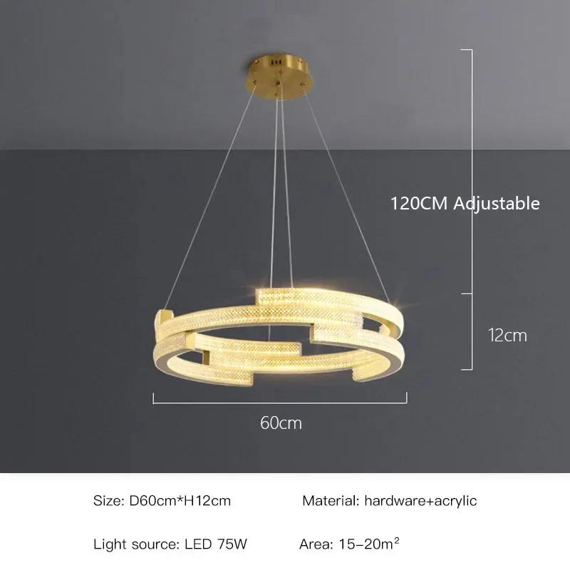 Modern Light Luxury Living Room LED Chandelier Bedroom Dining Room Crystal Light Geometric Design Home Decoration Chandelier
