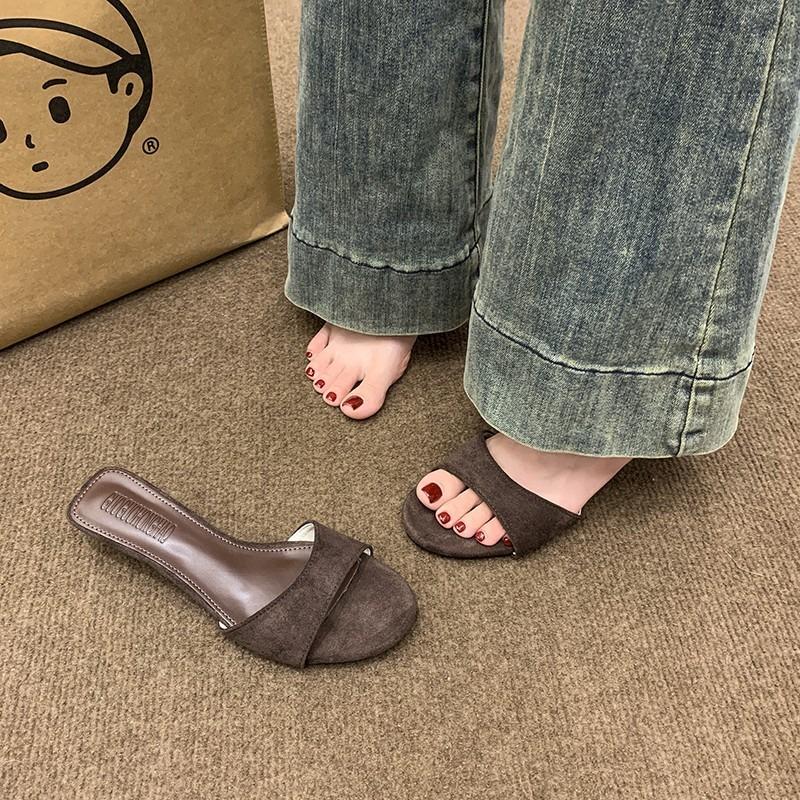 Leopard Print Wedge Slippers Women's Summer Wear New Fashion Versatile Temperament One Word Cool Slippers Sandals