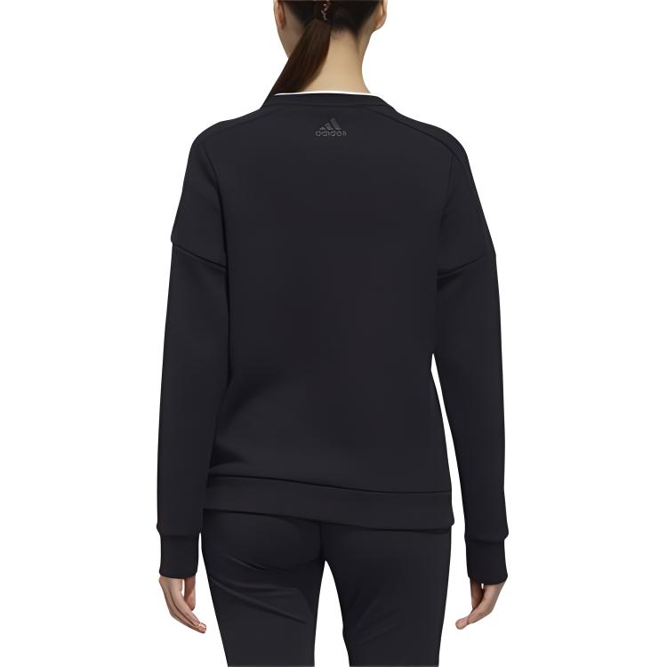 adidas Gfx Camisola Estampada com Letras Casual Confortável Gola Redonda Manga Comprida Mulher Tops Preto EH3858