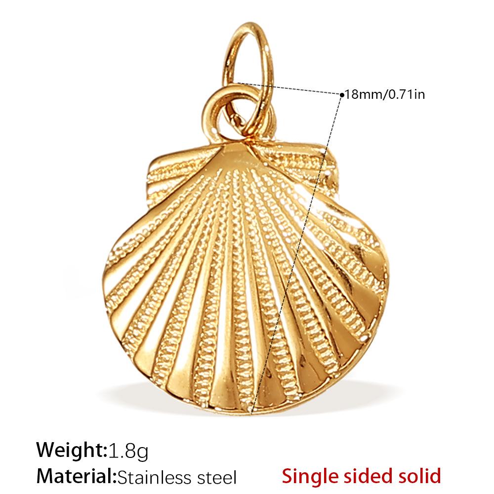 18K Gold Plated Shell Pendant for Versatile DIY Jewelry