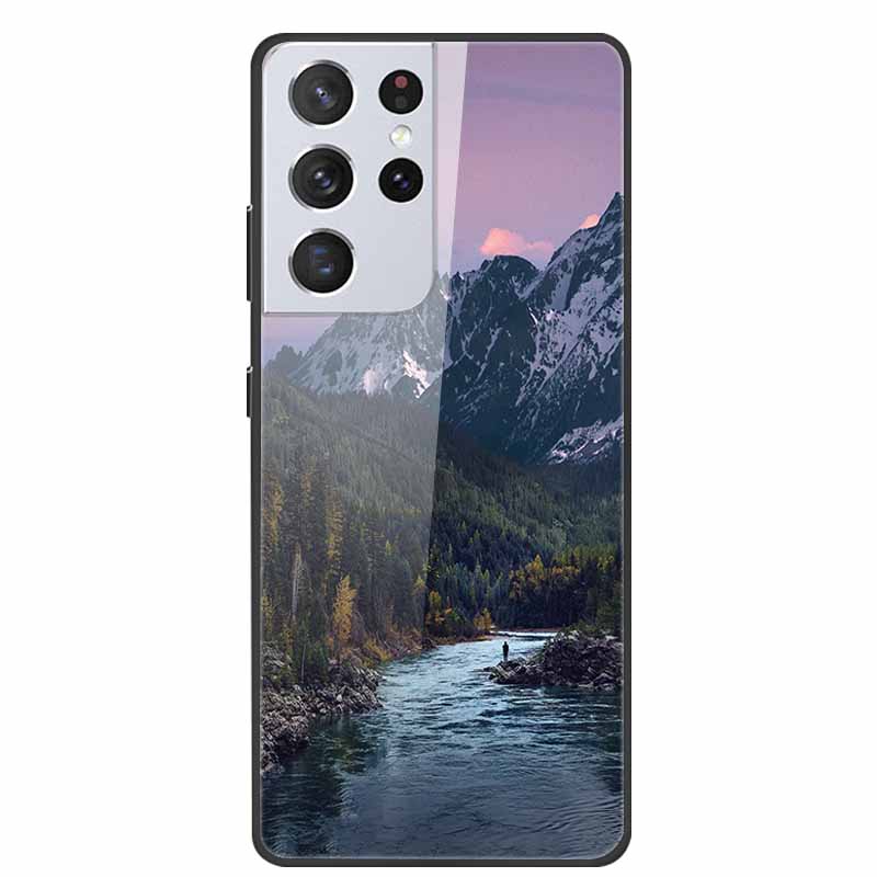 For Samsung Galaxy S25 Ultra Tempered Glass Case Back Cover Hard Phone Cases for SamsungS25 ULTRA Fundas Fashion Protector Coque