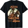 Jesus Take The Reins Christian Black Cowgirl Western Texas T-Shirt