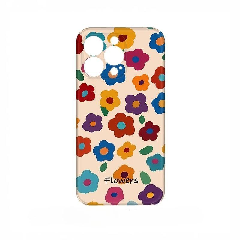 Retro Summer Garden Flowers Oil Painting Wave Back Cover For iPhone 14 13 11 12 16 Pro Max XS X XR 8 7 15 14 Plus Case