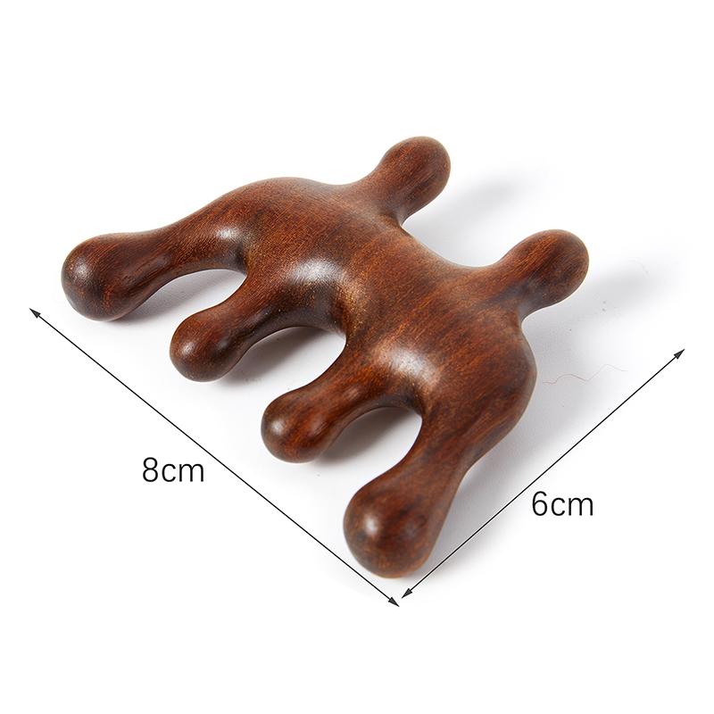 Head Meridian Massage Comb Sandalwood Four / Five Wide Tooth Comb Acupuncture Therapy Blood Circulation Anti-static Smooth Hair