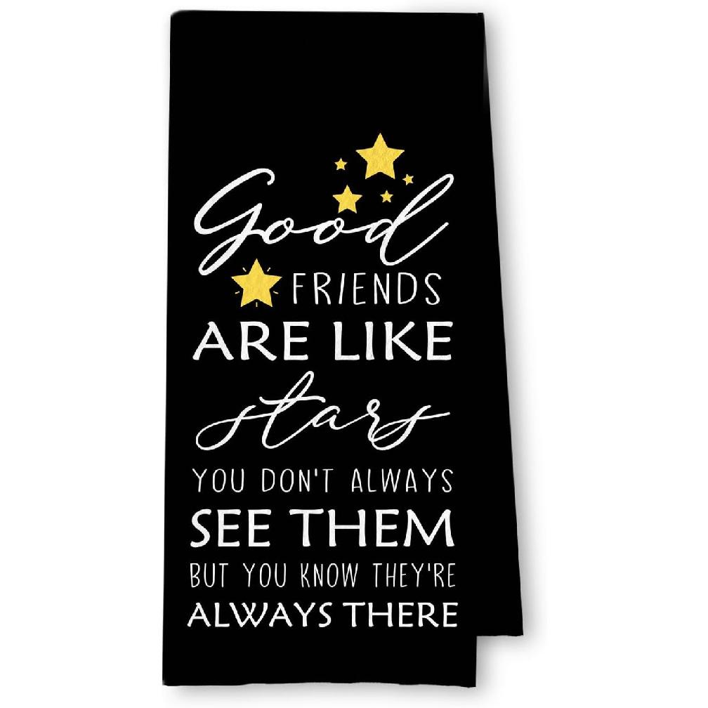 Good Friends are Like Stars Gifts Kitchen Towels, Friends Gifts Dish Tea Towels for Kitchen Decor, Friendship Gifts for Women Hand Towels for Casual