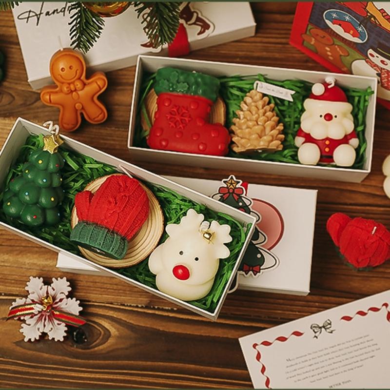 Christmas Scented Candle Gift Set Winter Soys Candle Christmas Home Decors Christmas Aromatherapys Candle Holiday Gift