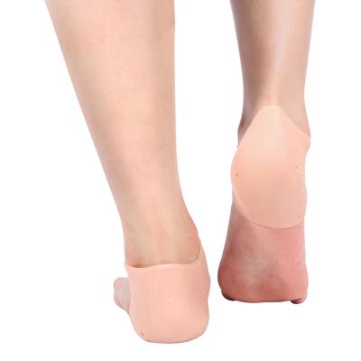 2PCS Silicone Moisturizing Gel Heel Pain Protective Socks Dry Foot Sleeves Air Holes Flesh