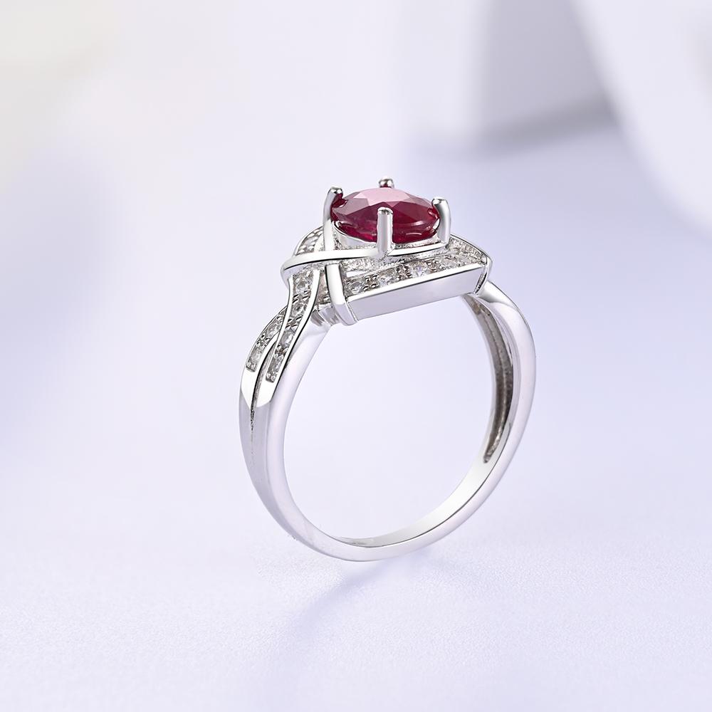 Bolaijewelry Gorgeous Design Natural Filled Ruby Silver Ring Precious Gemstone Exquisite Jewelry for Women