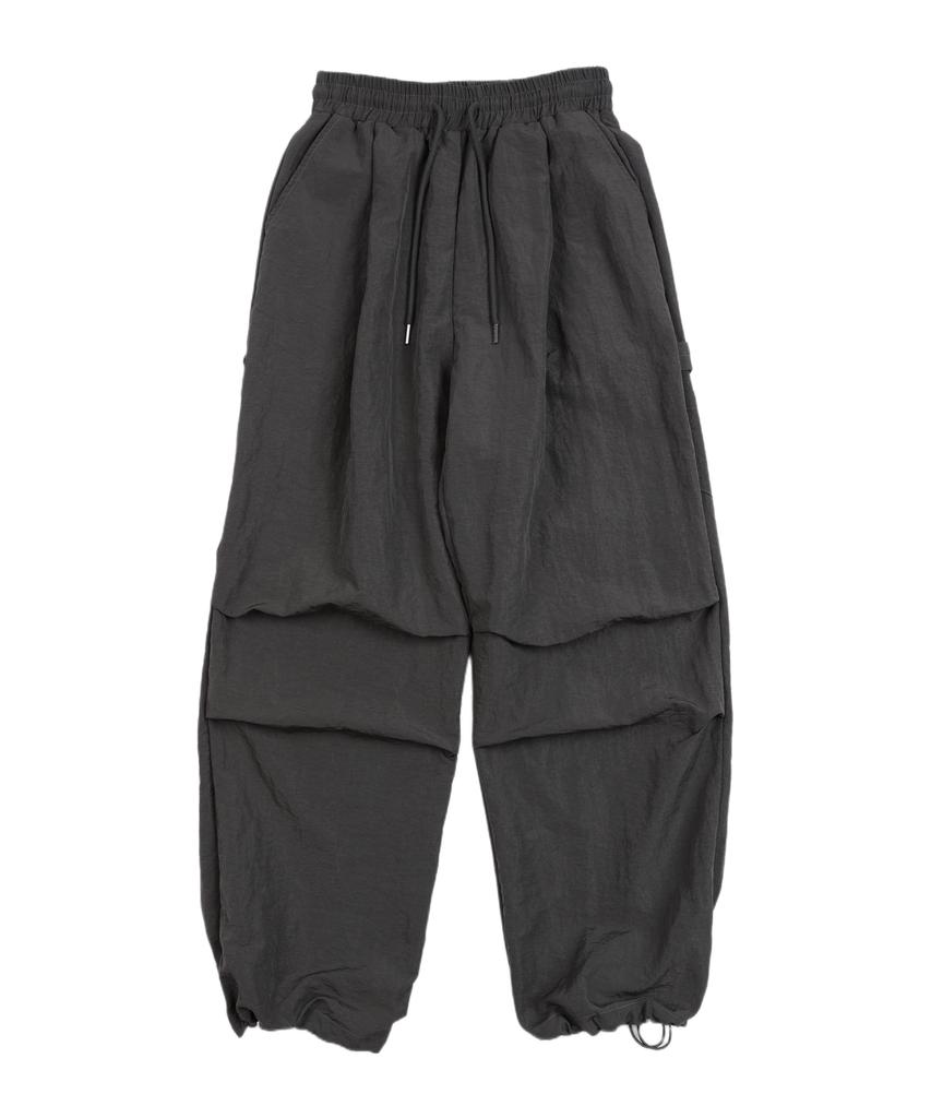 WHEN YOU MOVE Parachute Nylon Carpenter Wide Pants Khaki