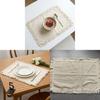 Nordic Solid Color Cotton Linen Placemat With Fringes For Dining Table Decor