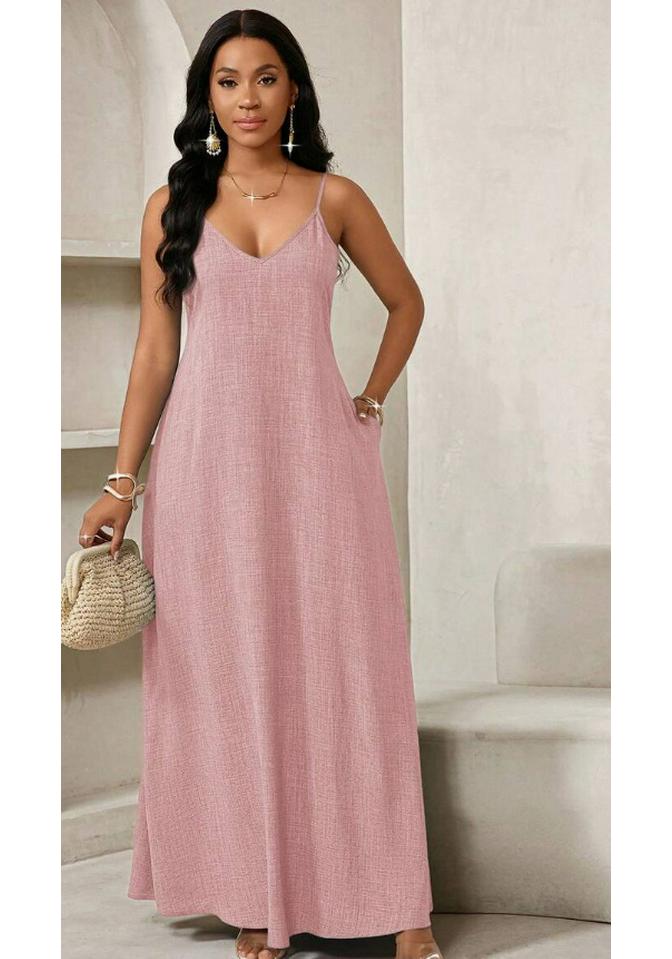 2026 European Summer Casual Resort Women's Long Strap Dress