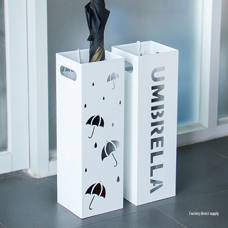 Stylish Wrought Iron Umbrella Stand – Creative Letter Design for Office Foyer Home Decor