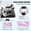 Binocular Compound Microscope 40X-2500X Two-Layer Mechanical Stage