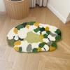 Tufting Moos Teppich Flauschig Nachttisch Wohnzimmer Teppich Funktion Schlafzimmer Boden Grüne Matte Anti-Rutsch Fußmatte Ästhetische Heimdekoration