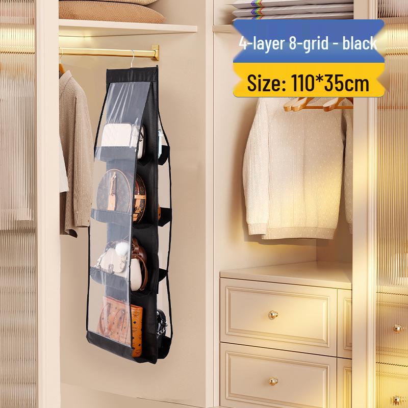 Double-Sided Fabric Hanging Bag Organizer - Dustproof Multi-Layer Wardrobe Storage