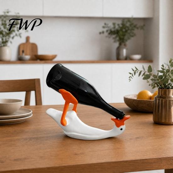Gans Weinflaschenhalter Flaschenhalter, 3D Gedrucktes Gestell, Tischdisplay Ständer für Zuhause Büro Bars, Dekoratives Geschenk Liebhaber Praktisch