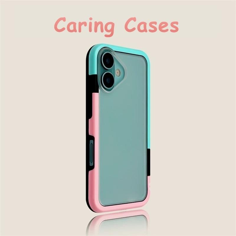 

For iPhone 17 Pro Max Case Green Yellow Border Matte Transparent Detachable Back Shockproof with iPhone 16 15 14 13 12 11 iPhone 14 Pro