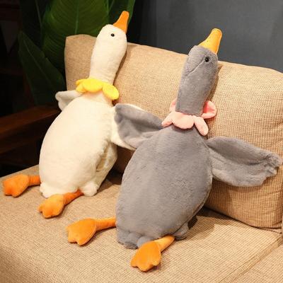 1pc 85cm piękny leżący gęś pluszowe zabawki słodkie zwierzę kaczka z płatkiem poduszka nadziewane miękkie niemowlę śpiące uspokoić lalki dla dziewczynek
