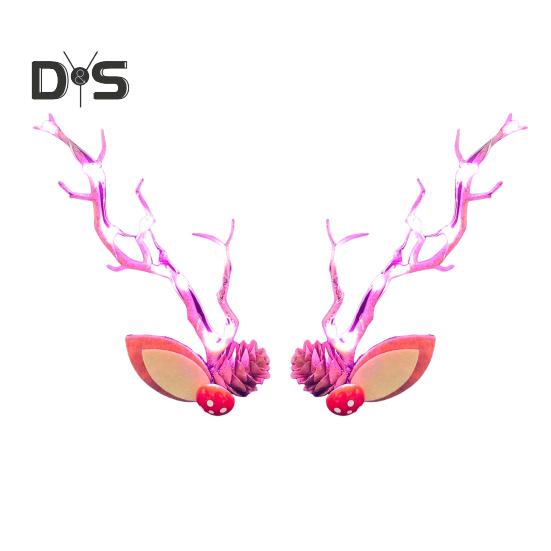 

1 пара шпилек для волос со светодиодной подсветкой и декором в виде рогов оленя, светящиеся заколки для волос, легкие, удобные в носке, рождественские аксессуары для волос B