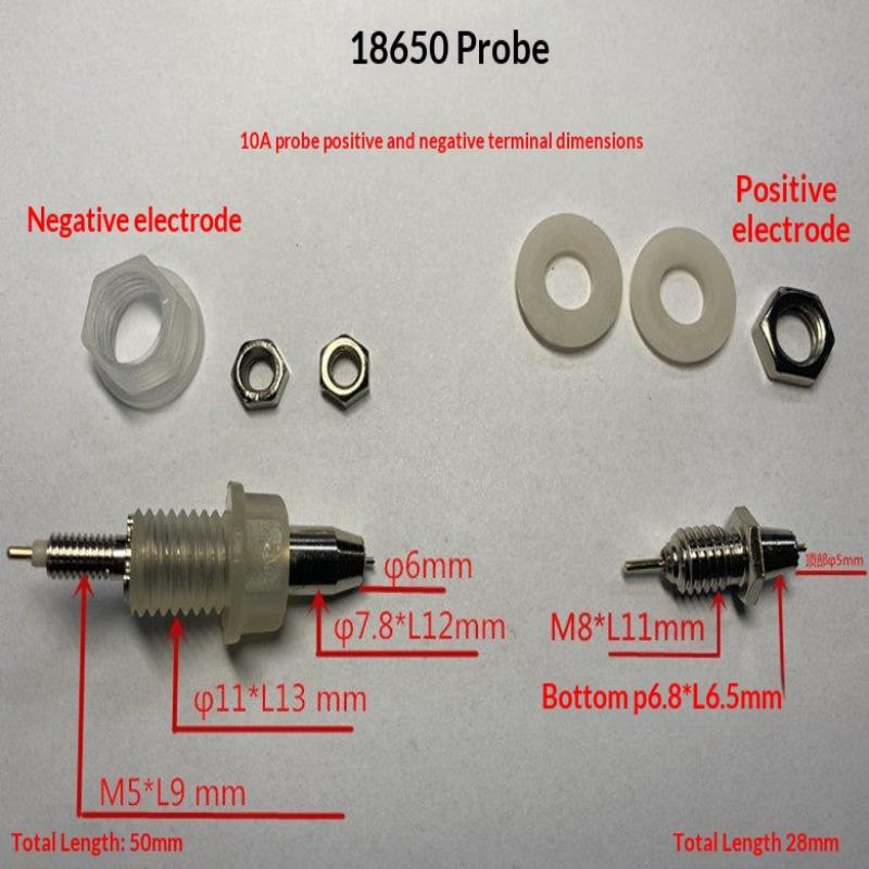 Supporto di prova per 18650 Sonda Tester di resistenza interna Accessori Armadio divisorio per batterie Sonda di prova per batterie