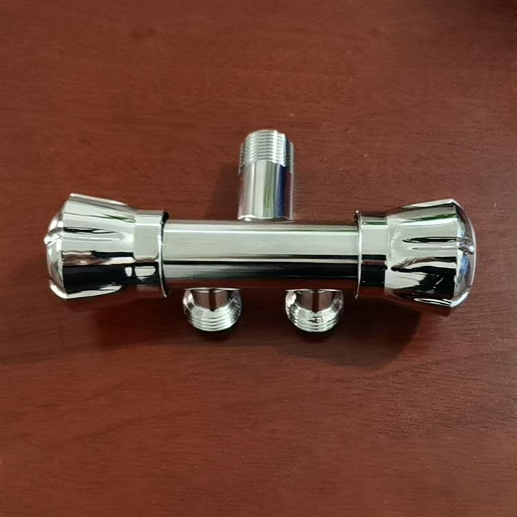 1Pc  Stainless Steel One In Two Out Double Handle Double Control Single Cold Spray Gun Faucet, Washing Machine Quick Open Nozzle Faucet