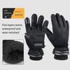Thicken Winter Ski Cycling Gloves Black Velvet Waterproof Touchscreen Gloves Keep Warm Motorbike Horse Riding Running Gloves