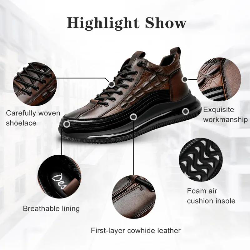 Luxury Men's Sneaker Winter Thick Bottom Casual Shoes Fashion Air Cushion Non Slip Sports Shoes for Men Outdoor Sneakers Zapatos