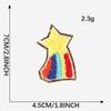 Gold Edged Chenille Towel with Love Lightning and Rainbow Embroidered Patches