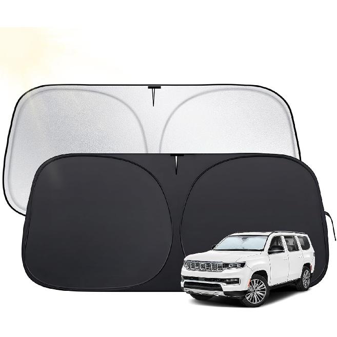 Windshield Sun Shade for Toyota Tacoma 2016-2025,  Fit Car Sun Shades with 420D Fabric & Foldable Memory Steel Wire, Sunshade for Car Windshield
