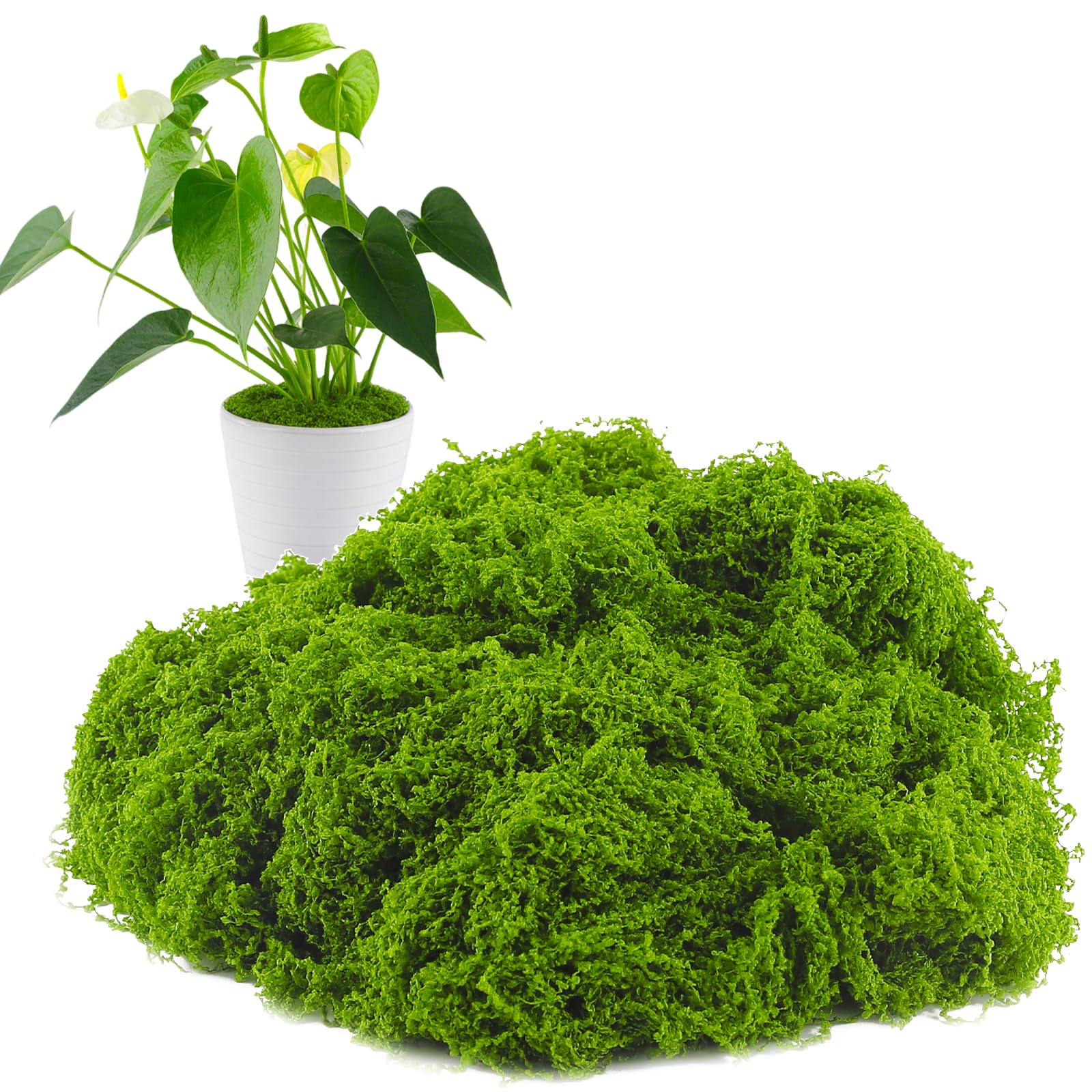 

1PACK /200g simulated moss artificial micro landscape ornament moss bonsai potted plant decorative landscaping false filamentous wool moss 200g світло-зелений колір
