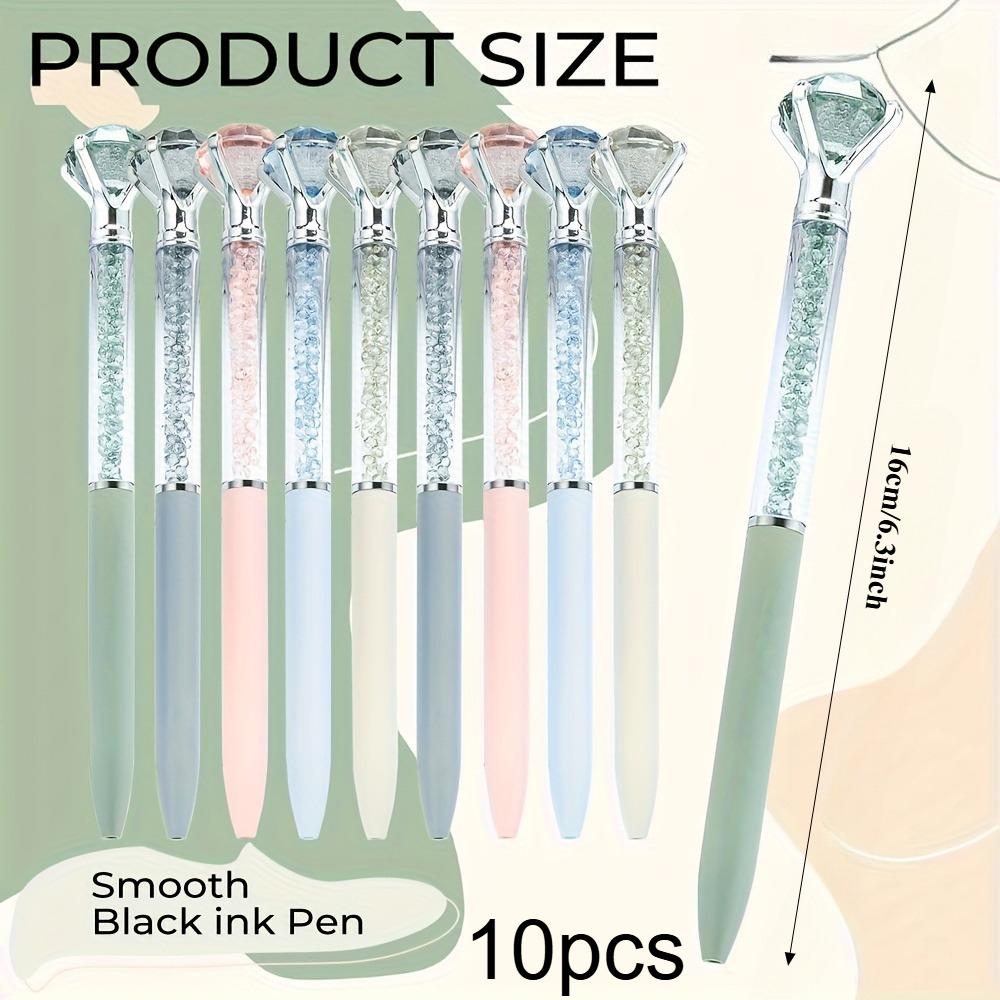 

10/20pcs Pastel Crystal Glitter Ballpoint Pen Set, Automatic Retractable Pens - Essential for Office, Gift, Bridal Party Favors