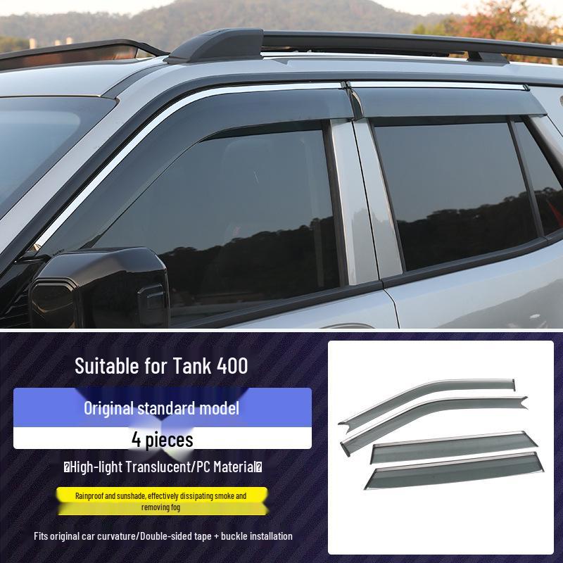 

Козырёк от дождя Tank 400hi4t: Дефлектор дождя для окон автомобиля и внешний аксессуар.