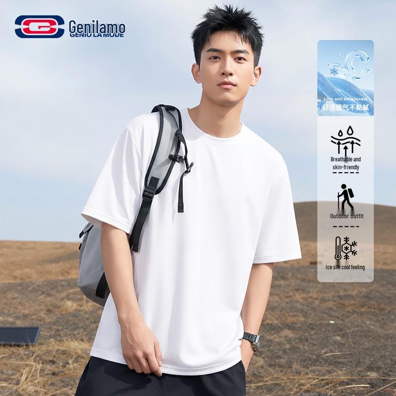 GENIOLAMODE Men's Ice Silk Performance T-Shirt