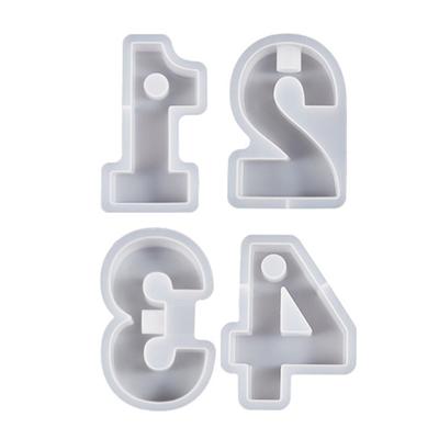 Stampo Resina Epossidica Cristallo Numeri Geometrici Stampo Candeliere Portacandele Fai da Te Decorazione per la Casa Stampo in Silicone Cemento Gesso