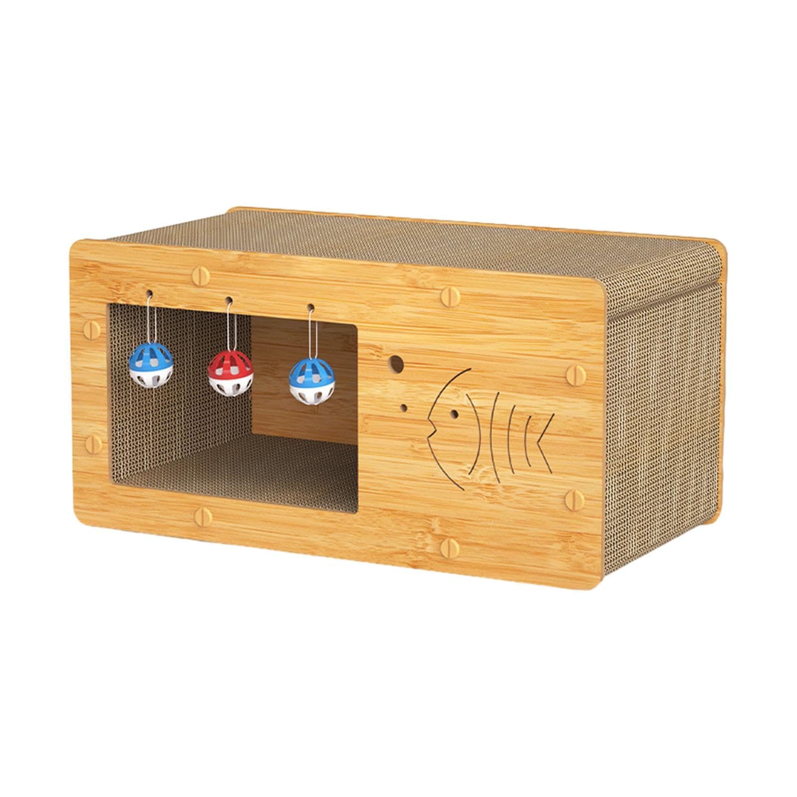 

Доска для кошачьих царапин Кошачье гнездо Интегрированная гофрированная бумага Износостойкая без сколов Вертикальный двухслойный Домик для кошек Четыре сезона Универсальный коричневый