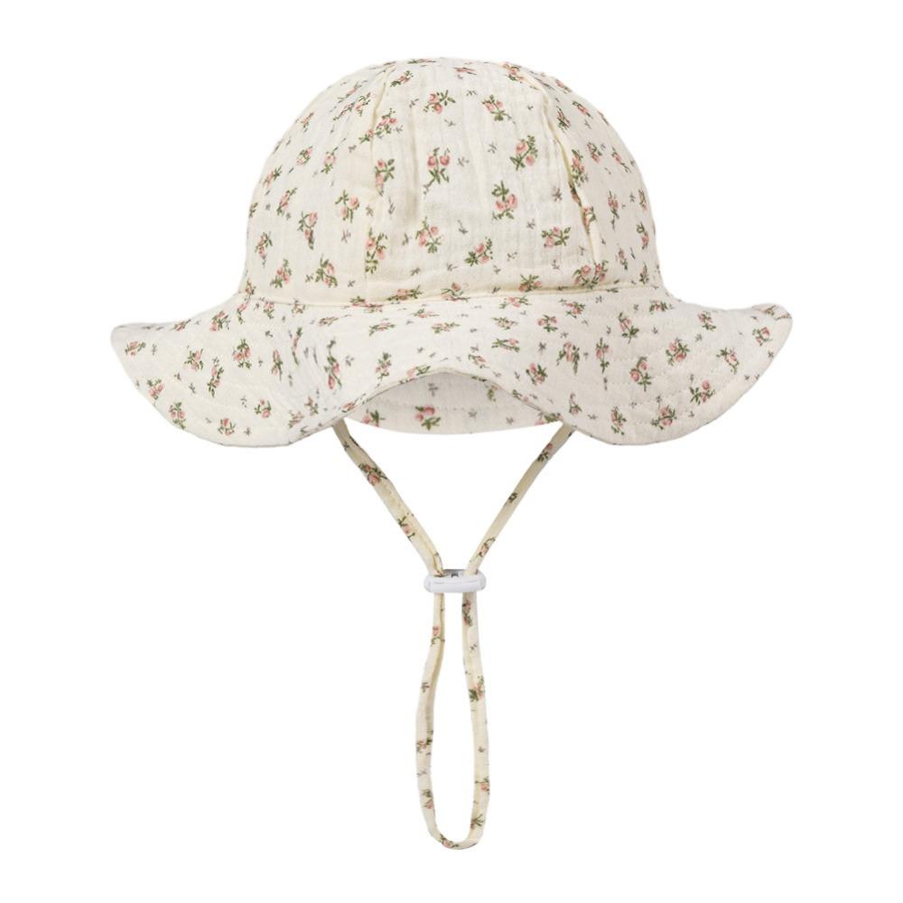 Wide Brim Children Fisherman Hat Cotton Kids Sun Cap Toddler Floral Print Baby Bucket Hat Outdoor