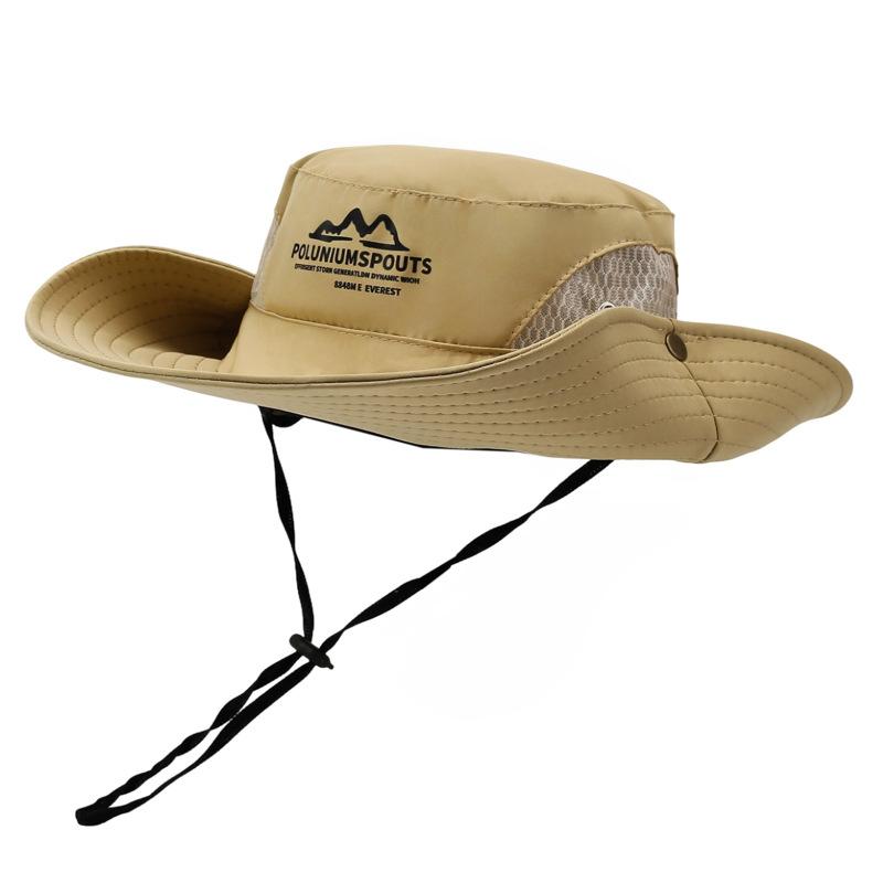 Sommer Herren und Damen Großkrempige Sonnenhüte Fischerhut Schnelltrocknender Sonnenhut Camping Kordelzug Outdoor Bergsteigen Angelhut