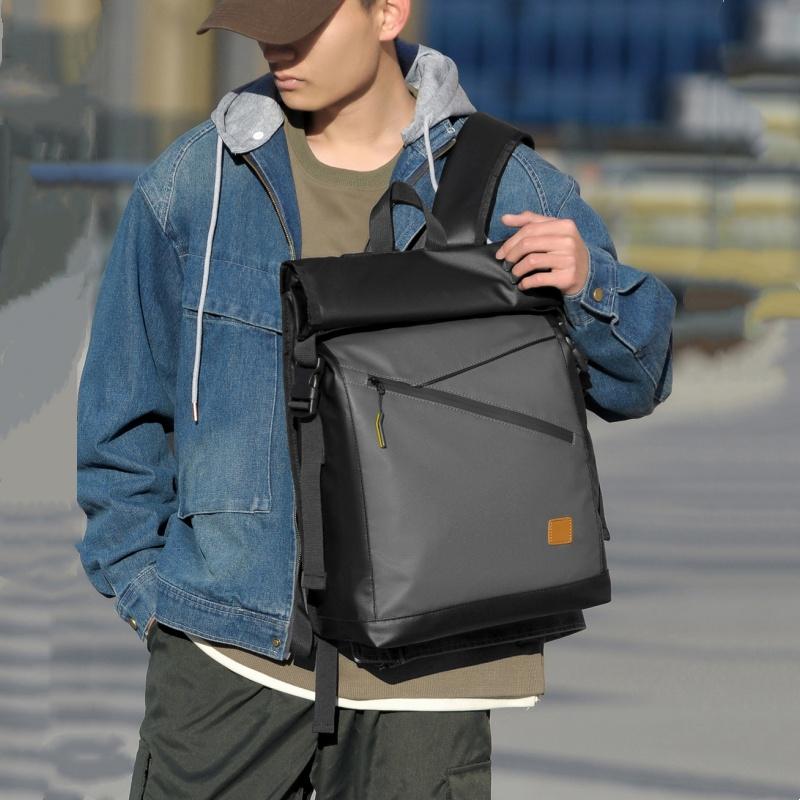 WEIXIER Spring New Fashion Men's Business Backpacks PU Waterproof Wear-resistant Large Capacity Rucksack Top Expandable Travel Computer Bag for Male