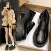 Retro-Plateau-Loafer im britischen Stil mit dickem Absatz für Damen, Frühling und Herbst 2025, neue schwarze kleine Lederschuhe für Damen