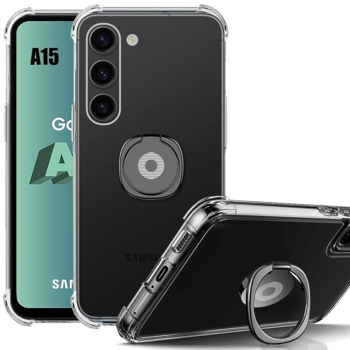 Coque de protection - booling - samsung galaxy a15 4g-5g - silicone transparent - antichoc - support noir