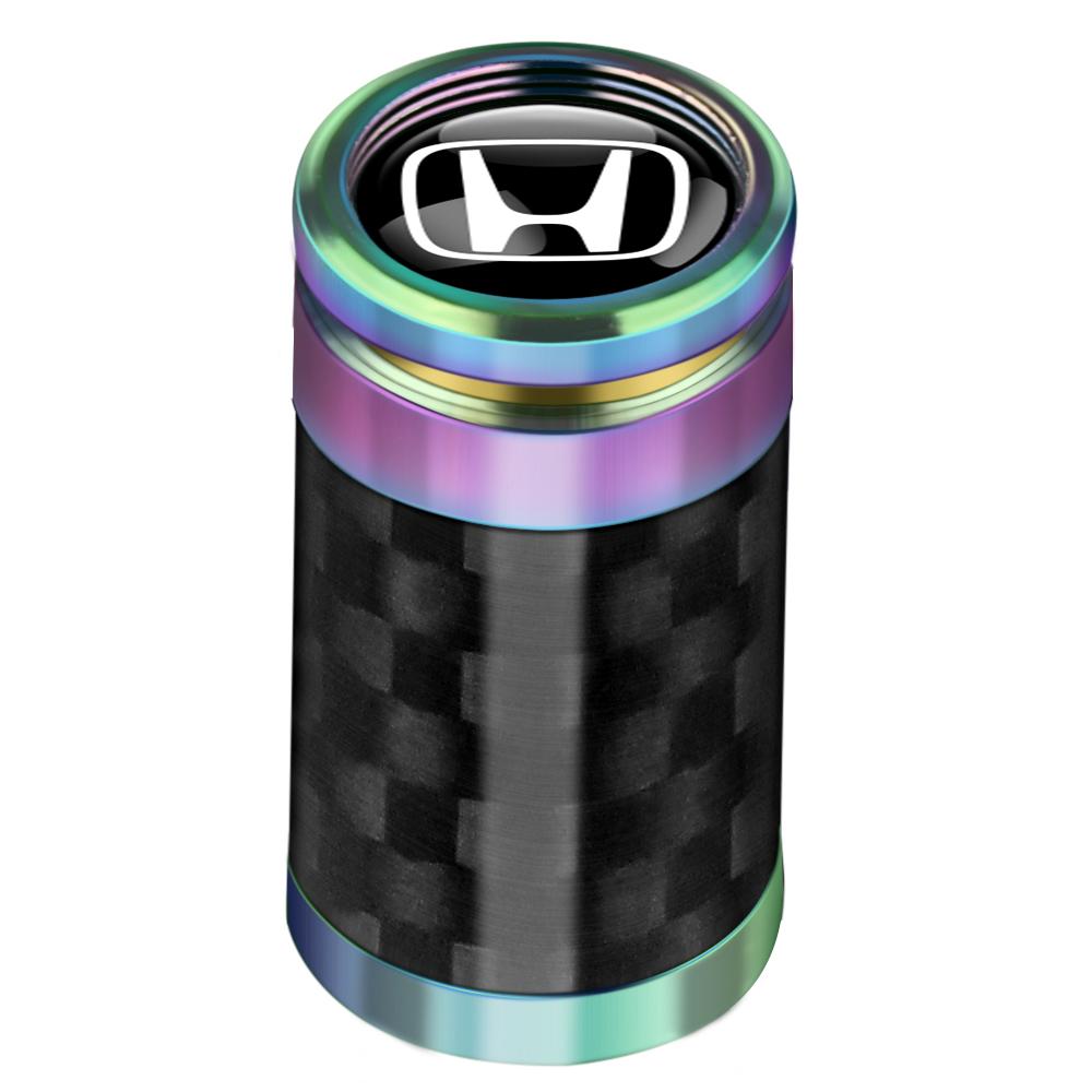 Carbon Fiber Car Tire Valve Cap Auto Emblem Tire Air Stems Caps Decor For Honda Civic 10th 11th Gen Hrv Jazz Accord Crv Odyssey CG3