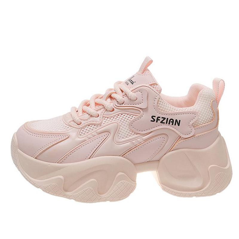 Women Sneakers Mesh Breathable Increased Internal Sports Jogging Casual Trainers Ladies Fitness Vulcanize Shoes Women's