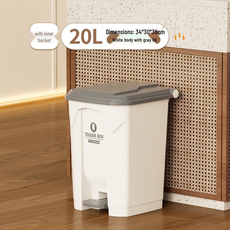 Large 30L Outdoor Kitchen Trash Can with Pedal and Lid