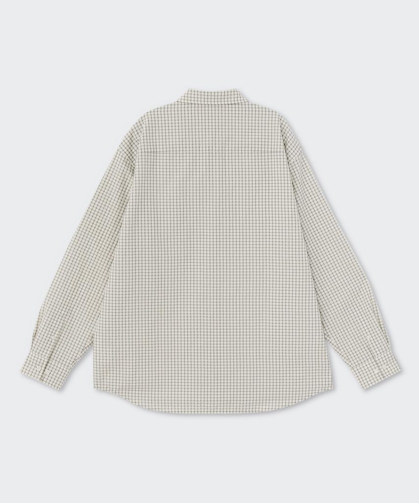 MUSINSA STANDARD Relaxed Small Plaid Check Shirt [Light Beige/Grey]