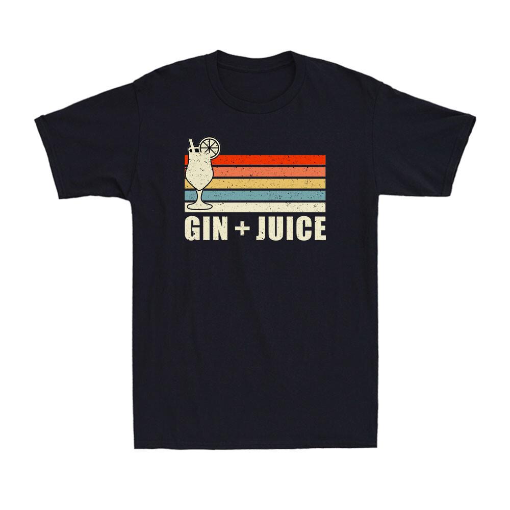 Gin + Juice Funny Gin Juice Drinking Lovers Vintage Men s Cotton T-Shirt T-shirt S