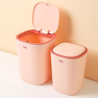 Cestino della spazzatura rotondo push-top con coperchio – Grande capacità per soggiorno, bagno o ufficio