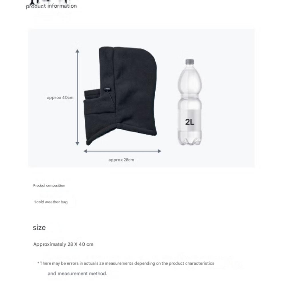 Paraorecchie Termici con Cappuccio / passamontagna (Nero)