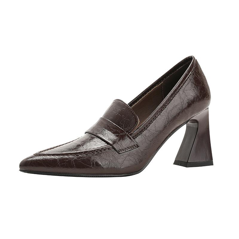 Black Sheepskin Small High Heels Women